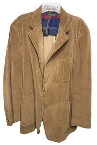 VTG Brooks Brothers Men’s 42R Brown Corduroy Blazer Plaid Lining USA Made - Picture 1 of 8