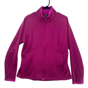 Chaqueta polar magenta para mujer The North Face XL bolsillos con cremallera completa logotipo - Imagen 1 de 11