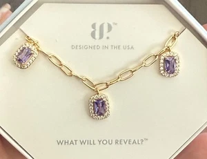 Bomb Party Necklace NK76374 “Summer skies Ahead” Purple Topaz CZ on  Gold - Picture 1 of 5