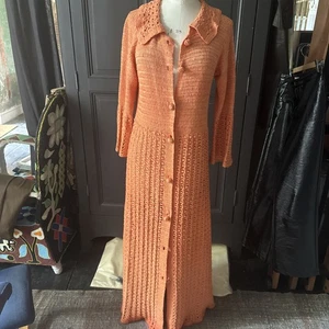 Vintage Handmade 1970's Crochet Dress Size 8-10 - Picture 1 of 10
