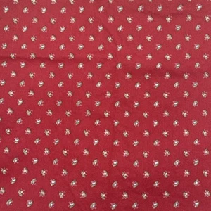 Cotton Quilting Fabric 64” x 40” Red Floral Pattern - Picture 1 of 2