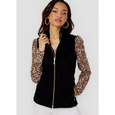 Chaleco Lilly Pulitzer Skyden Reversible Gamuza y Vellón Negro XS Foto 1 de 4