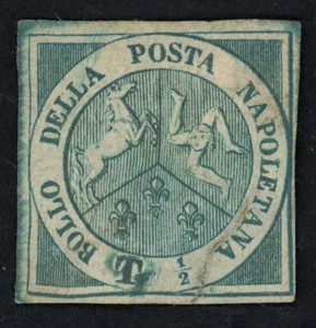 Naples Italy Stamp 1860 1/2t Horse Trinacria Sc #9 Genuine Mint Classic Repaired - Picture 1 of 3