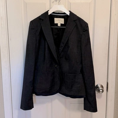 Blazer de lana para mujer Banana Republic talla 12 azul marino Foto 1 de 3