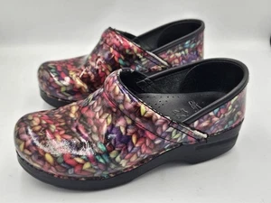 Dansko Profi Clogs mehrfarbig Garn Strick Lackleder Größe 37 W 6,5 - Bild 1 von 6