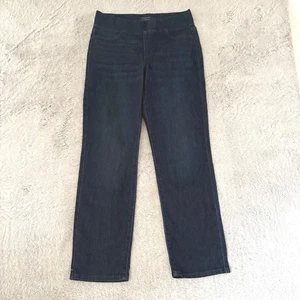 Talbots Simply Flattering Pull On Sculpt Straight Jeans Dark Wash Sz 10P Stretch - Picture 1 of 9