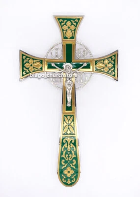 Ross maltese con smalto e placcatura in argento verde e giallo - Immagine 1 di 4