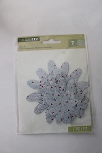 K&Company Studio112 7PC Silver/Green/Red Dazzle Flower Die-Cuts Scrapbook Crafts - Picture 1 of 4
