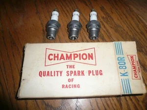 Champion K-80R Racing Spark Plug - Three - NOS - Vintage - Picture 1 of 4