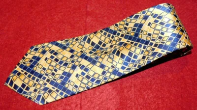 CORBATA HOMBRE ALFANI DISEÑO ABSTRACTO AZUL/AMARILLO - CORBATAS - CORBATAS PARA EL CUELLO - CORBATAS DE DISEÑADOR. Foto 1 de 3