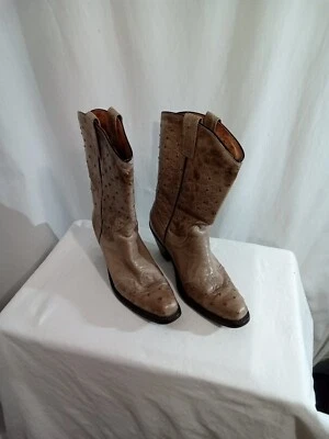 Botas occidentales Mezcalero de cuero con estampado de avestruz usadas - Mujer EE. UU. - 8EE EC Foto 1 de 4