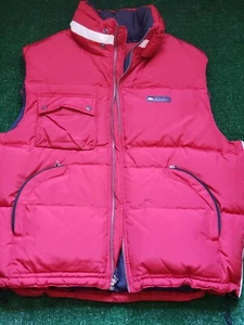 Tommy Jeans Men’s Red Puffy Vest Hilfiger VTG Warm Polo Hip Hop - Picture 1 of 5