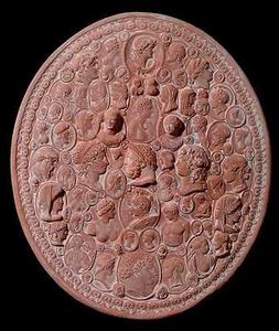 Sculpture Greek Italian Cellini Cameo Dish Hermes Zeus Apollo Aphrodite, Red. - Picture 1 of 1