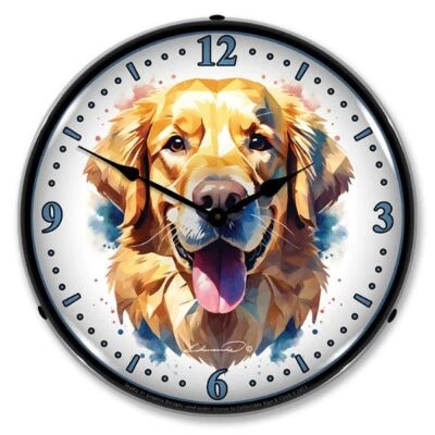 Golden Retriever Dog LED Backlit Clock - Image 1 of 3