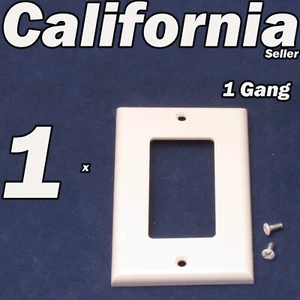 1 Gang Standard Faceplate Wall Plate Cover Switch Outlet White  Decora Style - Picture 1 of 9