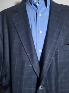 54R Pink Orange Blue Windowpane Wool Tweed Check Sport Coat Blazer Jacket NWOT - Picture 1 of 9