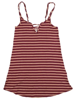 Jenni Jennifer Moore Women's XL Ladder-Front Chemise Nightgown Plum Wine Stripe - Image 1 of 4