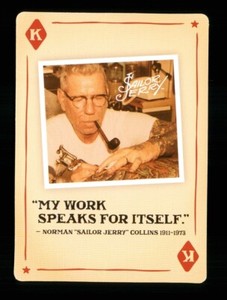 1 x modern playing card Sailor Jerry Tattoo Norman Collins King of Diamonds R088