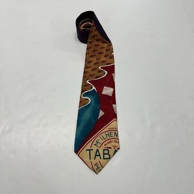 VTG Tabasco Mens HandMade Striped Silk Tie Made In USA - Image 1 of 4