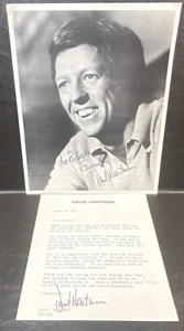 Lot of 2 SIGNED David Hartman Black and White Photo and Letter Head Signed - Picture 1 of 3
