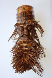 Vintage Bamboo Root Carving Mans Face - Picture 1 of 6