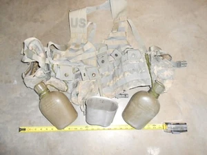 ARMY ACU MOLLEE PREP LBV VEST WITH CANTEEN PREP USA CAMP MILITARY USGI DIGITAL - Picture 1 of 5