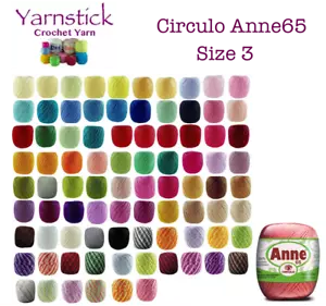 Circulo ANNE65 Crochet Soft Cotton Yarn Knitting Thread Solid Variegated #3 65m  - Picture 1 of 98