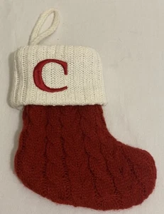 St Nicholas Square Mini Knitted Christmas Stocking 8” Letter “C” NWOT - Picture 1 of 2