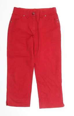 Per Una Womens Red Cotton Blend Straight Jeans Size 10 L22 - Image 1 of 4