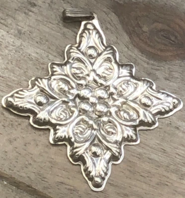 Croce di Natale annuale 1989 argento sterling Reed & Barton con scatola originale - Immagine 1 di 4