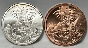 World of Dragons ""The Egyptian"" 1oz Feinsilber rund & gleich in Kupferrunde - Bild 1 von 5