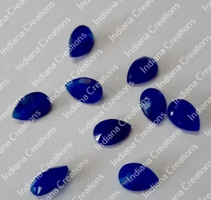 Pear Faceted Cut Natural Blue Jade 6x9mm To 12x16mm Calibrated Loose Gemstone - Imagen 1 de 5