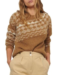 Derek Lam 10 Crosby Women's Fair Isle Crewneck Sweater L B4HP - Picture 1 of 3