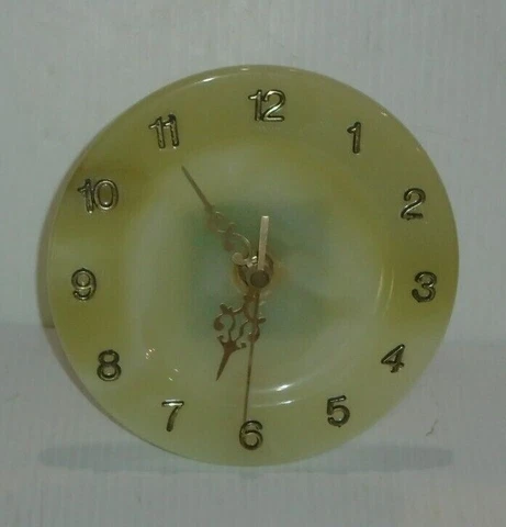 Mid century green /marble stone??? desk top clock Cover