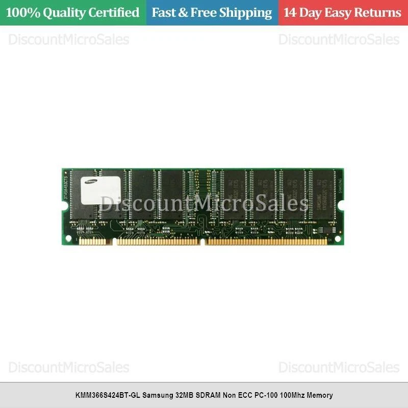 KMM366S424BT-GL Samsung 32MB SDRAM Non ECC PC-100 100Mhz Memory - Image 1 of 1
