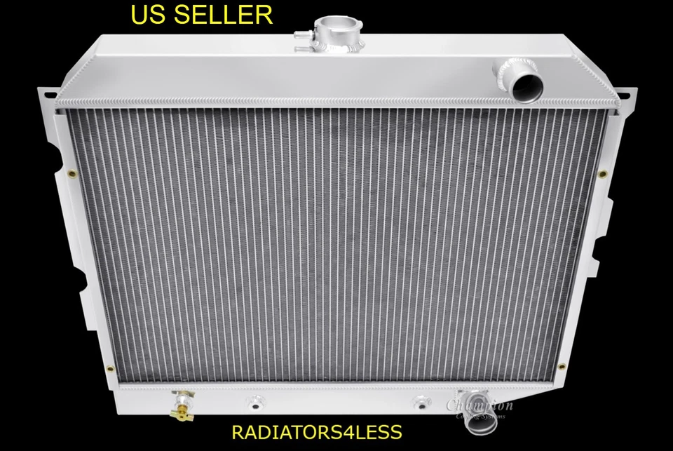 CHAMPION 3 ROW ALUMINUM RADIATOR 1968-1974 DODGE MOPAR CARS BOTH HOSES PASSENGER - Image 1 of 2