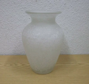 Diseñador Búcaro Estropeado Murano Cristal Italia Mattiertes Angerautes Blanco - Imagen 1 de 4