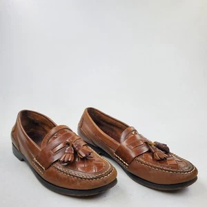 Dockers Loafers Men Size 11.5 D Tassel Slip-on Brown Leather Moc Toe Vintage - Picture 1 of 12