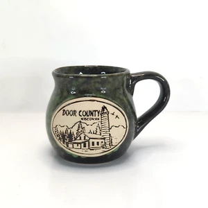 Door County Wisconsin Keramik Kaffeebecher Tasse 3-1/2" Höhe x 3-1/4" Durchmesser Gebraucht - Bild 1 von 10
