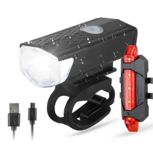 LED USB Luce Bicicletta Illuminazione Set USB Fanale Luce Posteriore Lampada - Foto 1 di 1