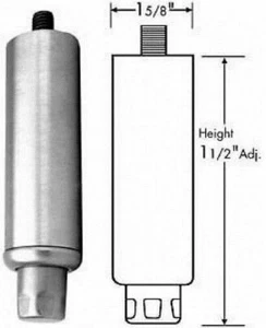 Pierna de equipo de acero inoxidable 4"" ajustable a 5-1/2"" 1-5/8"" diámetro satén - Imagen 1 de 1