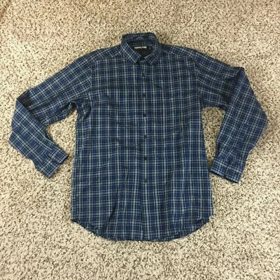 Camisa de vestir Kirkland Signature para hombre talla L sin planchar a cuadros azul occidental Foto 1 de 4