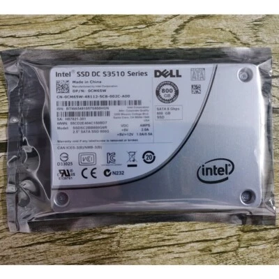 DELL/INTEL 800GB 6Gb/s SATA SSD Intel DC S3510 Series SSDSC2BB800G6R DP/N 0CM65W - Image 1 of 3