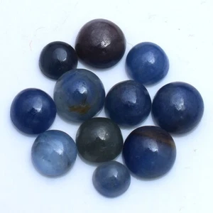 11 Pcs Natural Sapphire 4mm-6mm Round Cabochon Untreated Gemstones Wholesale Lot - Picture 1 of 4