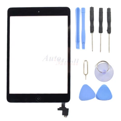Black Touch Screen Glass Digitizer Replacement+ IC+Home Button for iPad Mini 1 2 - Image 1 of 4
