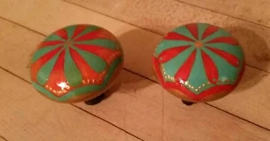 Antique Porcelain Door Knobs, Hand Painted, Boho - Picture 1 of 7