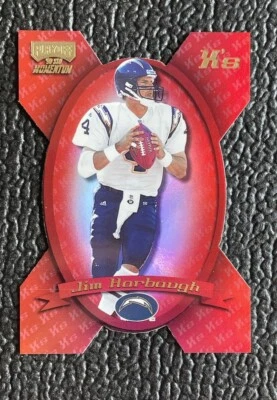 🔥JIM HARBAUGH 1999 PLAYOFF MOMENTUM X'S & O'S RED REFRACTOR #'D /300!🔥CHARGERS - Image 1 of 2