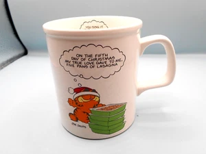 Vintage Garfield Cat Jogging Running Cup Mug Jim Davis 80s Enesco - Picture 1 of 8