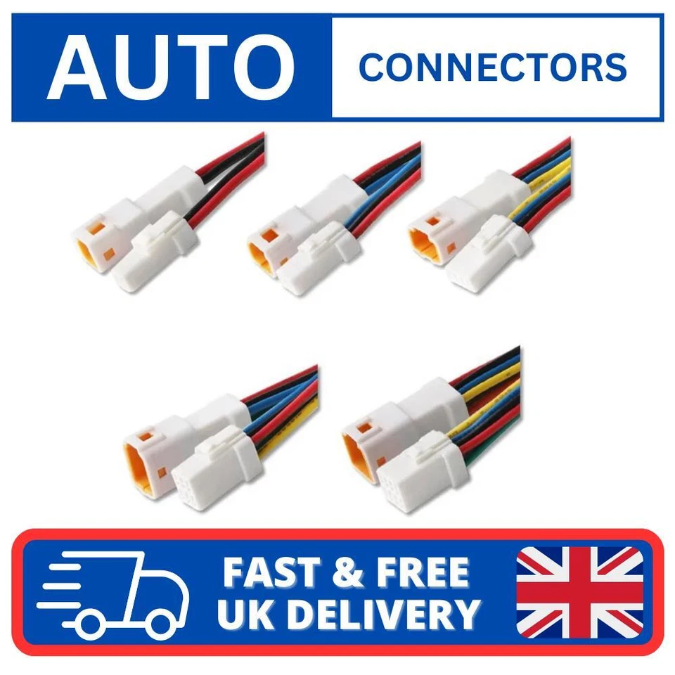 JST 2-8 Pin Car Electric Wire Connector Socket Plugs Waterproof Set With Cable - Image 1 of 1