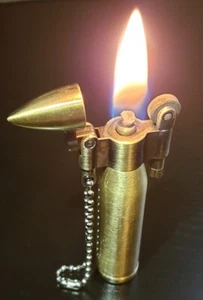 BULLET STYLE LIGHTER Lighter Fluid O Ring Saves Fuel Oldschool Vintage Trench - Picture 1 of 8